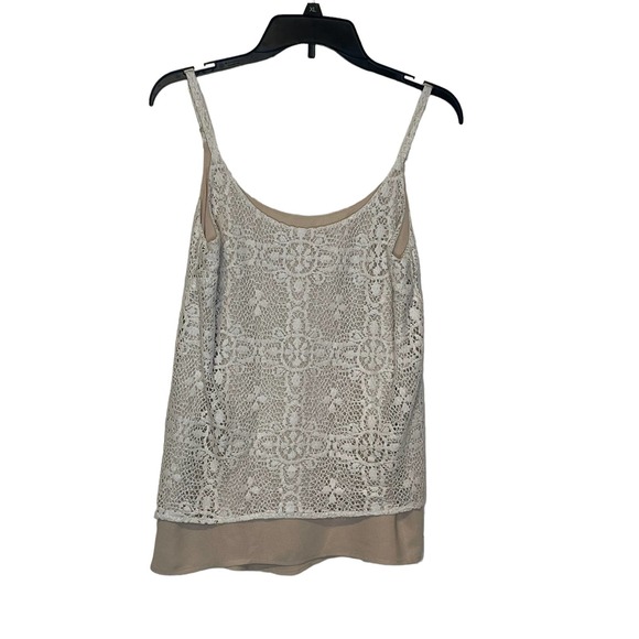 Cabi Cami Lace Overlay Tank Top‎ Scoop Neck Adjustable Strap Women Size Small - Picture 1 of 7